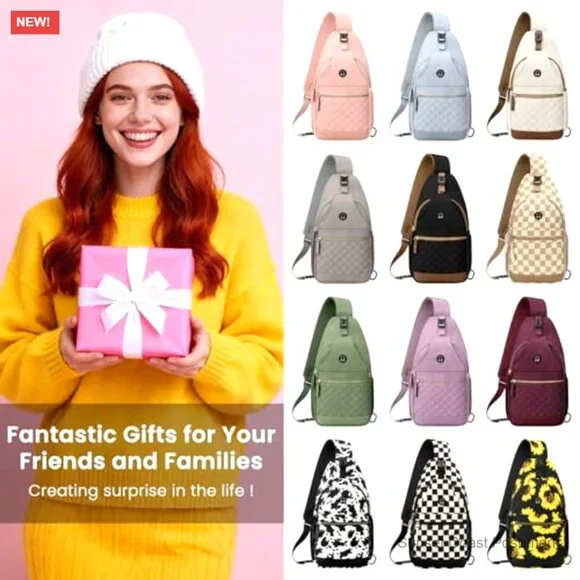 Crossbody Sling Bag Minimal Travel Lightweight Adjustable Multi-Pocket Secure - Picture 6 of 7